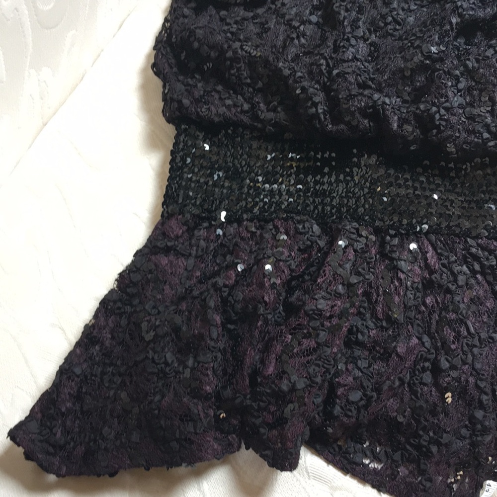 Vintage Damianou Black Lace & Sequined Dress M - Picture 6 of 6